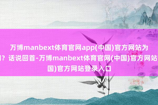 万博manbext体育官网app(中国)官方网站为啥骗咱们？