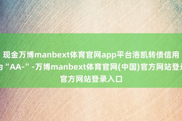 现金万博manbext体育官网app平台洛凯转债信用级别为“