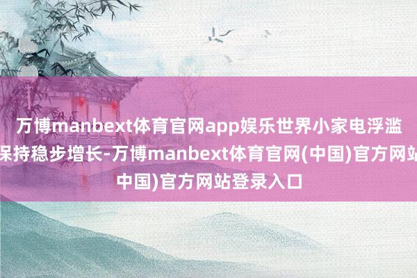 万博manbext体育官网app娱乐世界小家电浮滥市集需求保